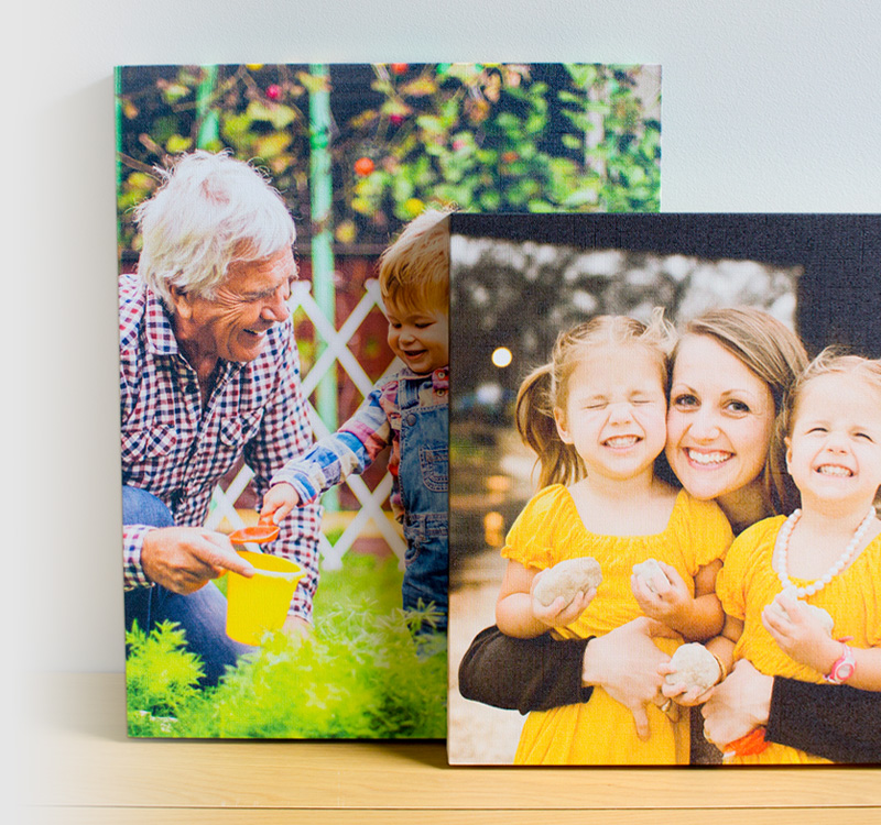 Canvas photo prints featuring family memories. Easy to create in minutes